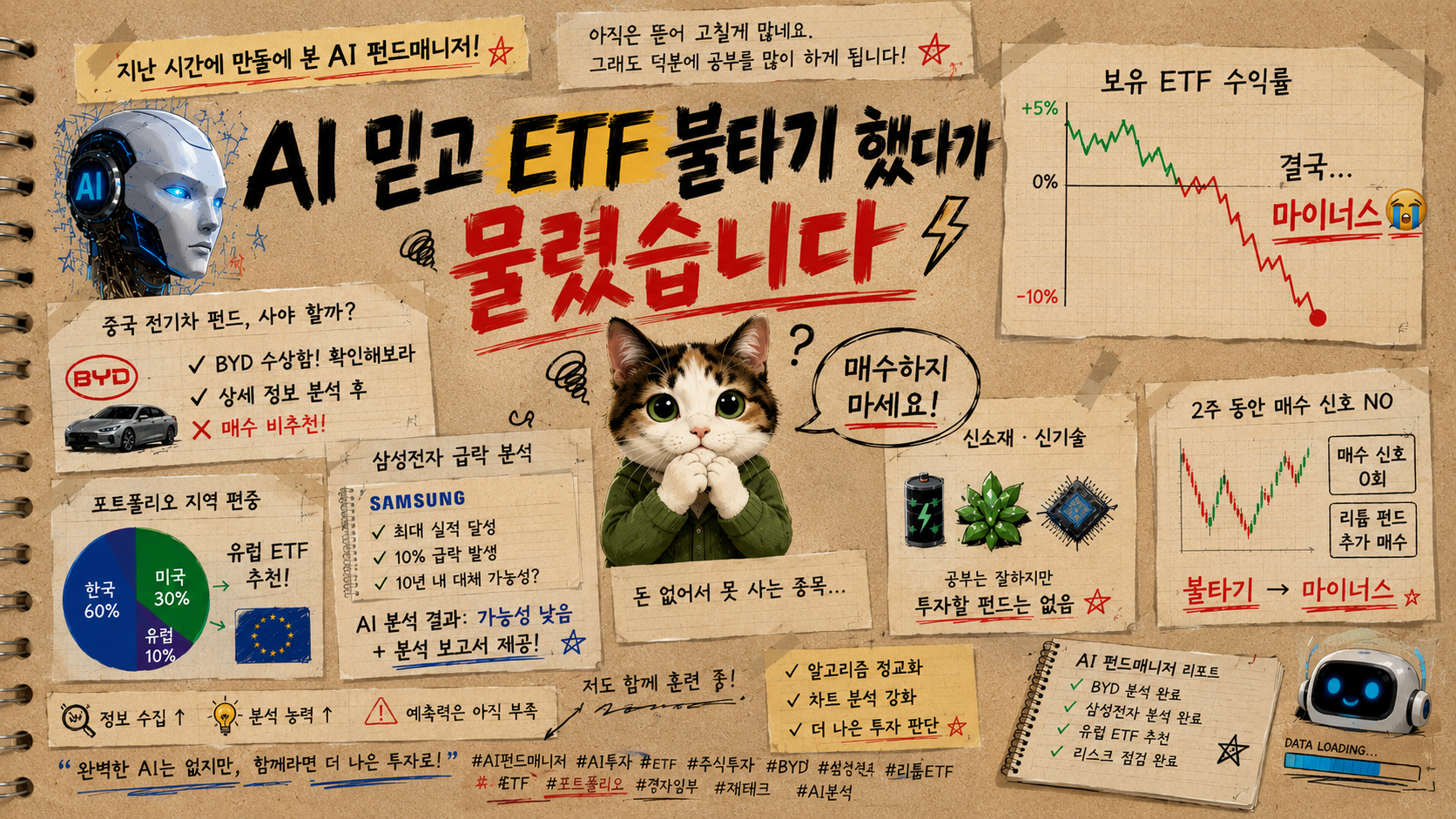 AI 펀드매니저 믿고 ETF 불타기 했다가 물려버린 사연 — BYD·삼성전자·리튬 ETF 2주 실전기 (AI펀드매니저 2편)