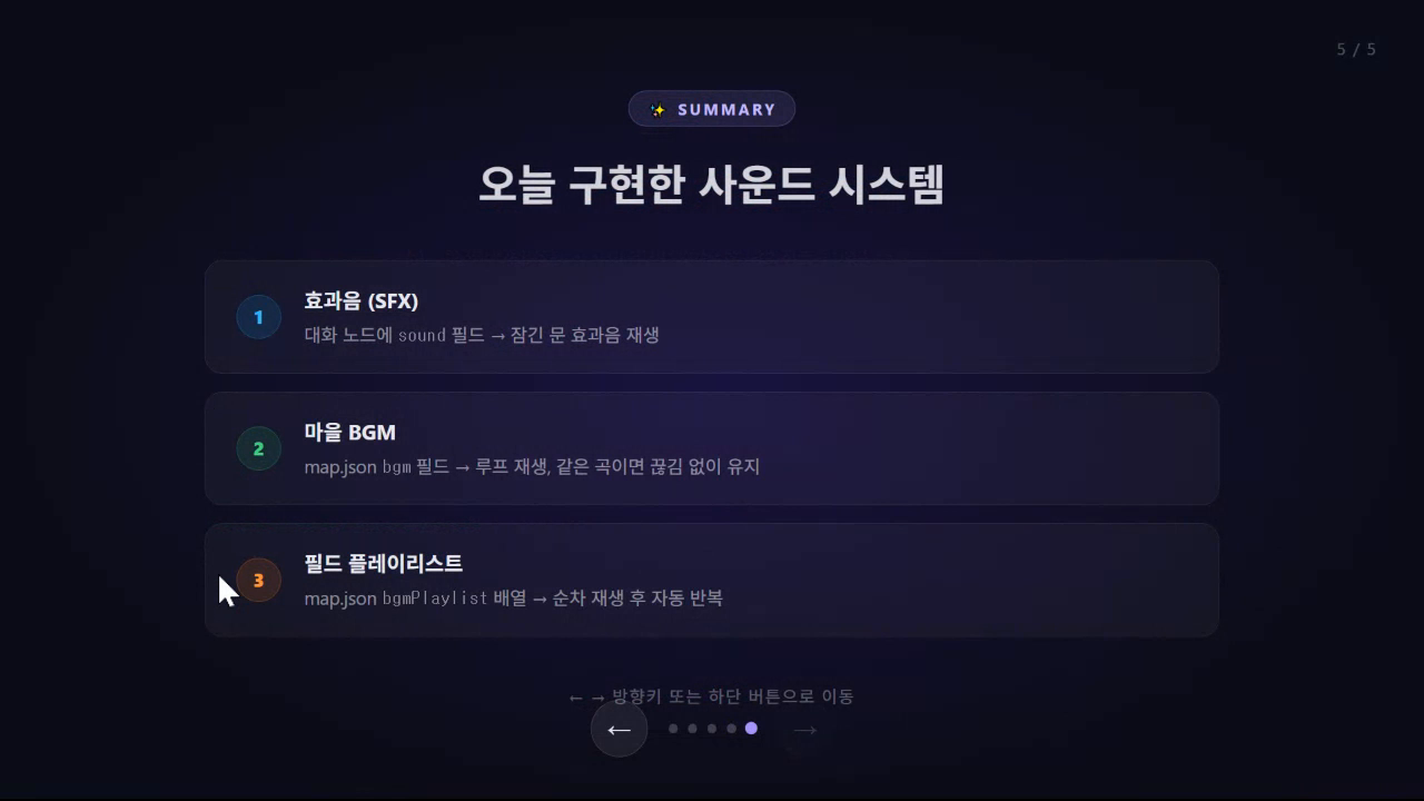오늘 구현한 사운드 시스템 — 효과음(SFX), 마을 BGM, 필드 플레이리스트